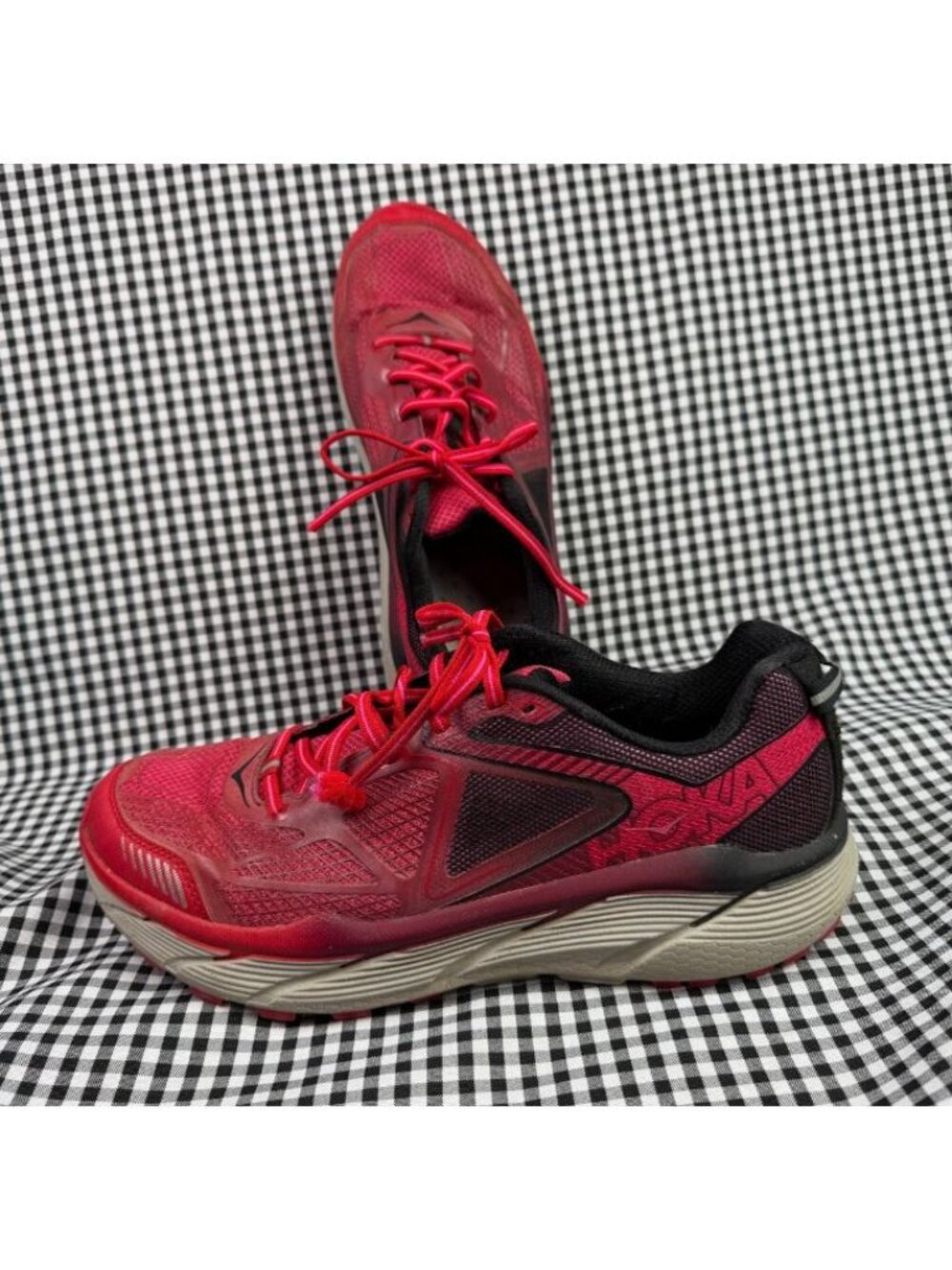 Hoka One One Challenger ATR 3 Shoes Womens 11 Red Black Trail Running Sneakers